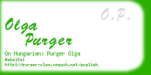 olga purger business card